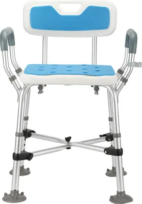 Produktbild von Jopassy Duschhocker Badhocker Höhenverstellbar Duschstuhl - bis 180kg Überkreuzte Stützen mit arm und rückenlehne