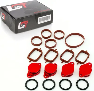 Produktbild von Drallklappen Set 4x 32mm rot Ansaugbrücke O-Ring für BMW 3er 5er X3 X5 X6