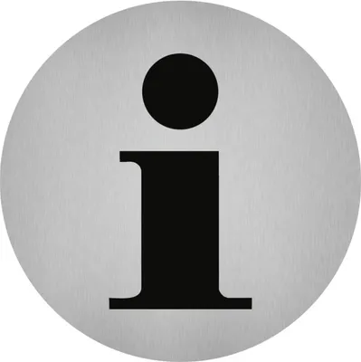 Produktbild von Dreifke® Aufkleber - Piktogramm Information, Edelstahl, selbstklebend, Ø 50 mm