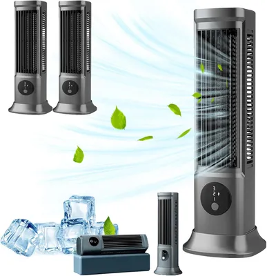 Produktbild von Cooling Ace 3.0, Luftkühler, tragbares Klimagerät, 3 Geschwindigkeitsstufen, leiser Betrieb, kühle Brise, verlängerter Luftkanal, Grau, für den persönlichen Gebrauch, zur Aufstellung auf dem Tisch