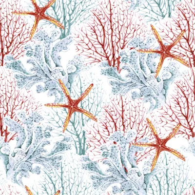 Produktbild von 20 Servietten Under The Sea - Seesterne an Korallen 33x33cm