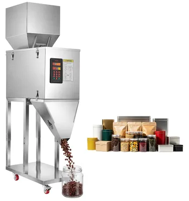 Produktbild von VEVOR Pulverfüllmaschine, 10-500g Automatischer Partikeldosierer, Hohe Genauigkeit, Premium Edelstahl, Intelligenter Wiegedosierer für Kaffeebohnen, Getreide, Tee, Gewürze, Silber
