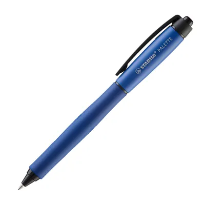 Image de Roller à encre avec mécanisme à pression - STABILO PALETTE en bleu - largeur de trait F (0, 4 mm) - pack de 10 - couleur d'encre bleu