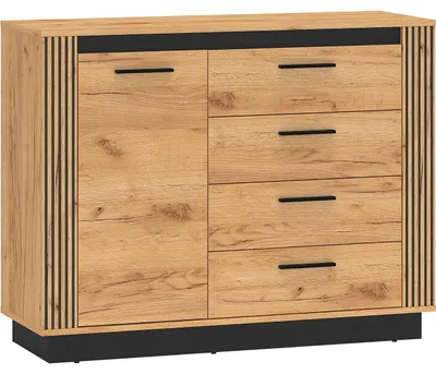 Produktbild von Kommode URSA 07 craft eiche golden + schwarz