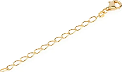 Produktbild von 7cm Verlängerungskettchen Langzpanzerkette 925 Silber vergoldet mit Karabiner