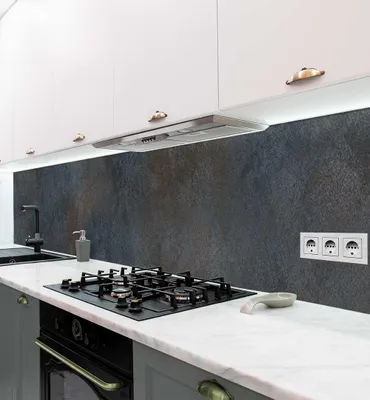 Produktbild von Küchenrückwand selbstklebend verwaschene Stahlwand Spritzschutz Folie 220 x 60cm
