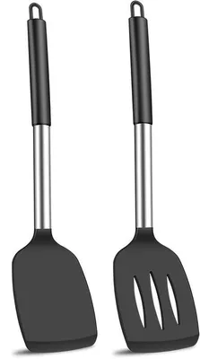 Obrázek produktu pro Ibenzoa® Sada 2 kusů silikonových obraceček na vaření, 35 cm – odolné vůči teplu, s proříznutím, šetrné k povrchům a vhodné do myčky, ideální pro vaření a pečení