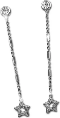 Produktbild von SilberDream Damen Ohrringe Stern Zirkonia weiß Ohrhänger 925 Silber D2GSO480W