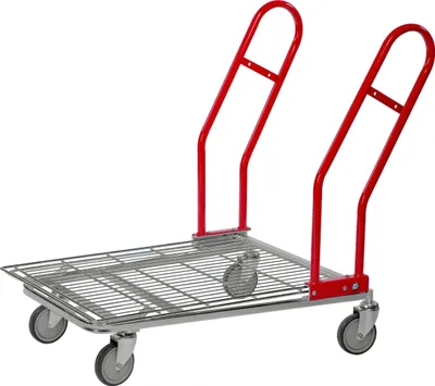 Produktbild von Kongamek Grossgüterwagen, stapelbar 1170x700x980mm mit Maschenboden 200kg Tragkraft Gummi Ø125mm