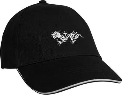 Produktbild von Baseballcap mit Einstickung Tribal Drache 68220 Color - schwarz