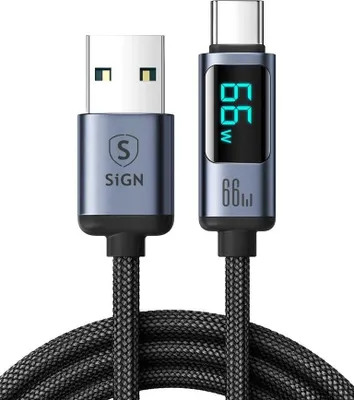 Image de Câble blindé Prism Series 66 W USB-A vers USB-C, 1,2 m - Noir