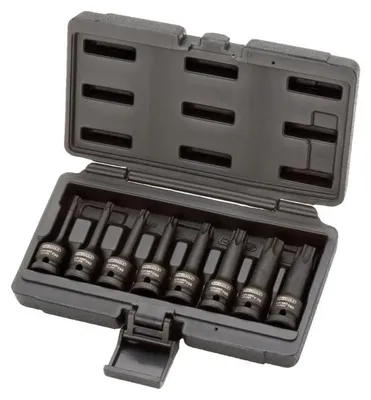 Image de Jeu de 8 douilles tournevis à chocs longues TORX® 1/2'', T30 à T80 - KS TOOLS - 911.0901