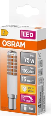 Produktbild von OSRAM LED Lampe SPECIAL T SLIM 8W 827 Clear B15d Dimmbar Warmweiss 4099854266799