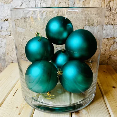 Obrázek produktu pro Plastová koule, prům. 10 cm, paví zelená, 6x matná