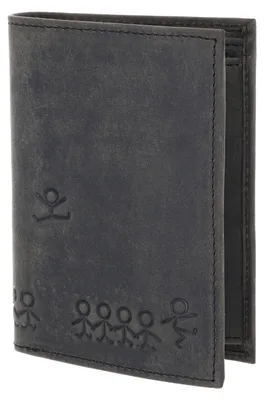 Immagine prodotto di oxmox Pelle portafoglio Leather RFID Protect Kombibörse Jumping Jack 2.0 Embossed Vintage Black nero