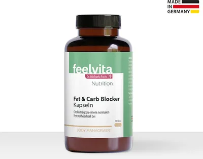Produktbild von Genius Feelvita Nutrition Fat & Carb Blocker Kapseln | 2-Monatsvorrat (120 Kapseln)