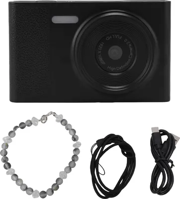 Zdjęcie produktu dla kamera cyfrowa 1080p 48 MP Vlog z przednim i tylnym podwójnym obiektywem do fotografii w podróży, czarna