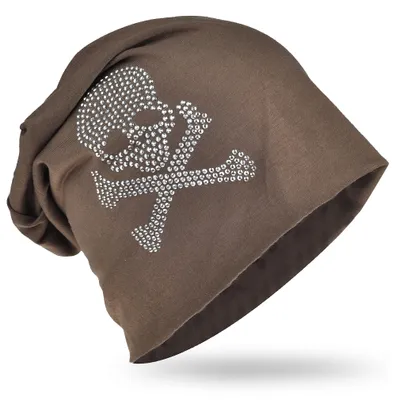 Produktbild von Beanie Muetze Pirat Graubraun