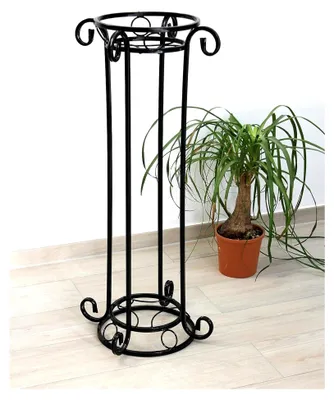 Produktbild von Blumensäule aus Metall in Schwarz, 97 cm, Blumenständer, Pflanzenständer, Pflanzensäule