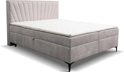 Image de VENASI CIMONE Lit boxspring 140x200 avec 2 tiroirs de lit H2/H3 Matelas BEIGE
