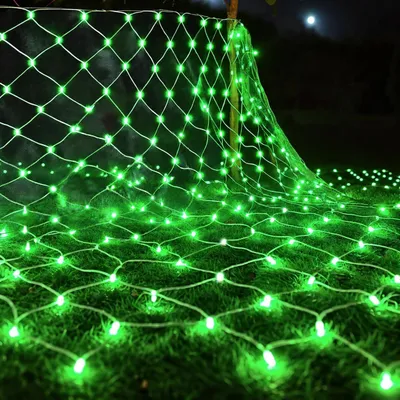 Produktbild von 6X4M 672LED Lichternetz 8 Modi Lichterkette Innen Lichtervorhang Weihnachtsbeleuchtung für Büsche Garten Weihnachten Halloween Balkon, Grün