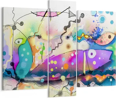 Produktbild von Bild auf Leinwand - Leinwandbild - Fisch Abstraktion - 95x80cm - Wand Bild - Wanddeko - Wandbilder - Leinwanddruck - Bilder - Kunstdruck - Wanddekoration - Leinwand bilder - Wandkunst - CB95x80-4096