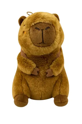Produktbild von Kuscheltier Capybara 35 cm mit Rucksack Burger – Weiches Plüschtier, Stofftier