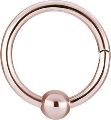 Produktbild von Karisma Roségold Edelstahl 316L Hinged Ball Closure Ring Segment Ring Ohrring Nase 3mm Kugel 1,2mm - 1,2x9mm