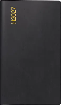 Produktbild von rido/idé 7040302907 Taschenkalender Mod. TM 12 2027 A6, Kunststoff, schwarz