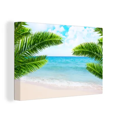 Produktbild von OneMillionCanvasses® - Leinwandbilder - 150x100 cm, Tropisch - Strand - Meer, Wandbilder Kunstdruck Wanddekoration