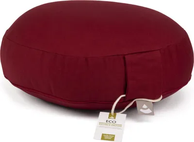 Produktbild von Meditationskissen RONDO ECO EXTRA FLACH bordeaux | Dinkelhülsen