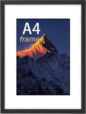 Obrázek produktu pro Rámeček na fotografie A4 – formát A4 – černý – 21 x 29,7 cm – rámeček na fotografie s akrylovým sklem – vhodný pro fotografie, plakáty a puzzle – lze umístit horizontálně i vertikálně
