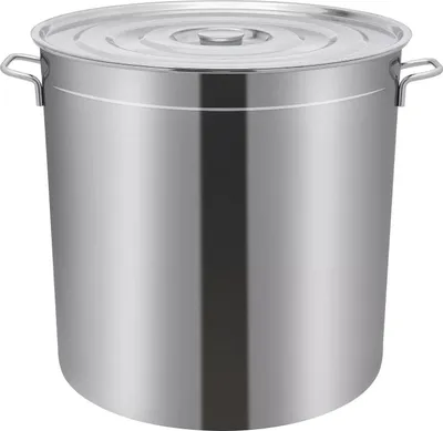 Produktbild von Großer Kochtopf - Suppentopf/Universaltopf - Edelstahl 100 L - Mit Deckel - Ø 49,5 cm - Höhe 50 cm - Silber