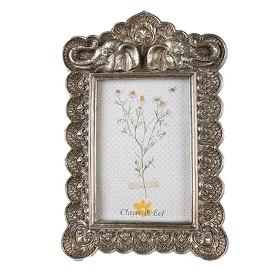 Image de Clayre & Eef Cadre photo 10x15 cm couleur argent Polyresin