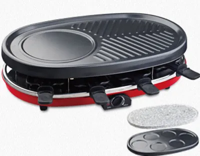 Produktbild von H.Koenig RP418, 8 Person(en), Schwarz, Grau, Rot, Oval, Aluminium / Stein, Drehregler, 1500 W