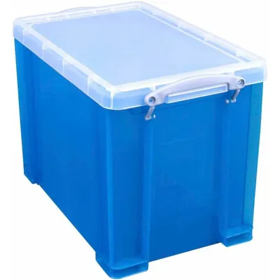 Produktbild von Really Useful Box Aufbewahrungsbox 19,0 l transparent, blau 39,5 x 25,5 x 29,0 cm
