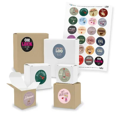 Produktbild von itenga SET Geschenkesticker Saarländisch (Motiv 80 V03) 24x kleine Geschenkboxen
