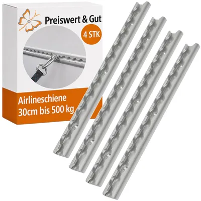 Produktbild von 4x Befestigungsschiene für Anhänger bis ca. 500 kg Airlineschiene 30 cm – Verzurrschiene für Ladungssicherung Schiene