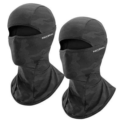 Produktbild von ROCKBROS 2er Set Sturmhaube Atmungsaktiv Leicht UV-Schutz für Motorrad Fahrrad Ski Outdoor Schwarz
