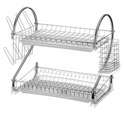 Obrázok produktu pre 2-stupňový odkapávač na riad Stojan na riad 56X25X38Cm Brunbeste Bb-2345