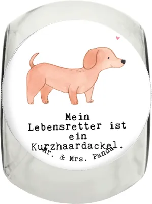 Produktbild von Mr. & Mrs. Panda Dose Dackel Kurzhaardackel Lebensretter L 870ml - Weiß - Geschenk, Teckel, Dachshund, Vorratsbehälter, Dekoglas, Keksdose, Aufbewahrungsdose, Vorratsglas