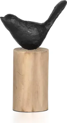 Obrázok produktu pre Moritz socha I vták na kmeni stromu malý I 14,5 x 7,5 x 23 cm I drevená dekorácia I sochárska dekorácia I moderná I obývacia izba I z dreva I drevená socha