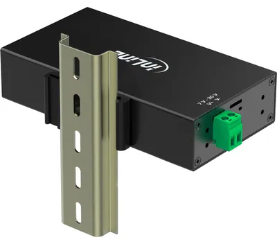 Image de InLine® Hub industriel USB 3.2 Gen.1, 7 ports, boîtier aluminium, avec bloc d'alimentation