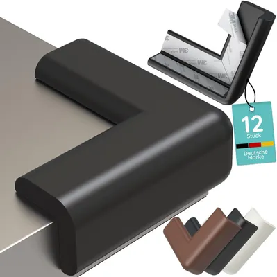 Imagen del producto de Protectores de bordes para bebés, 12 unidades, espuma autoadhesiva, protectores para esquinas y bordes de muebles