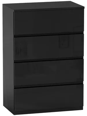 Produktbild von Kommode mit 4 Schubladen, moderner Stil, ideal fš¹r Schlafzimmer, Eingangsbereich oder Wohnzimmer, 55 x 34 x 80 cm, schwarz.