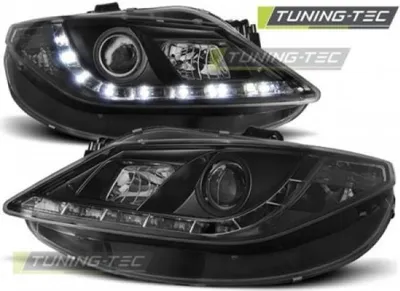 Produktbild von Scheinwerfer LED Tagfahrlicht Optik passend für Seat Ibiza 6J Bj. 08-12 Schwarz