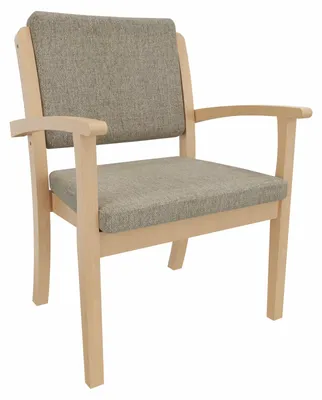 Produktbild von Schwerlaststuhl Alexander XXL – Stuhl mit Armlehnen für Schwergewichtige bis 250 kg – 52cm Sitzhöhe.Stoffbezug:Stoff Kariba Beige,Bodengleiter:Kunststoff Weiss
