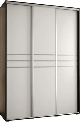 Produktbild von MEBLE KRYSPOL Davos 10 Schrank, drei Türen - 235,2x180x45 cm - Schwarz Weiß Silber