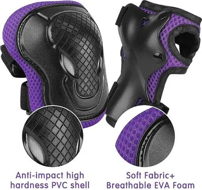 Produktbild von Famanu Knie- und Ellenbogenschützer Set für Kinder - Schutzset mit Helm