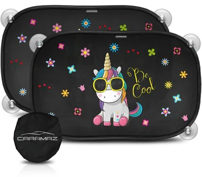 Produktbild von CARAMAZ Sonnenschutz Auto 51x31 Unicorn 2 Stück, Saugnäpfe UV Schutz OPTI-DARK